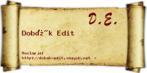 Dobák Edit névjegykártya